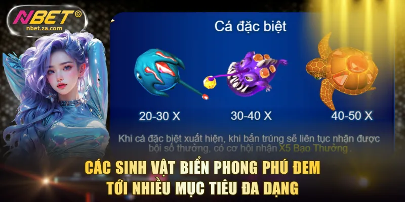 Các sinh vật biển phong phú đem tới nhiều mục tiêu đa dạng