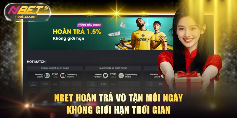 NBET hoàn trả vô tận mỗi ngày không giới hạn thời gian